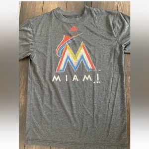 Adidas Boys Miami Marlins Youth Large Dri Fit T-Shirt‎